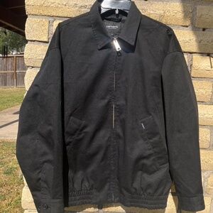 Black Carhartt Work in Progress black canvas bomber zip jacket